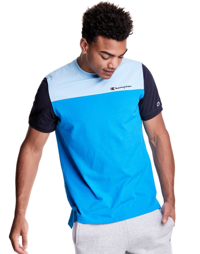 Camiseta Champion Hombre - Colorblock ( Azules ) 0489175-LI